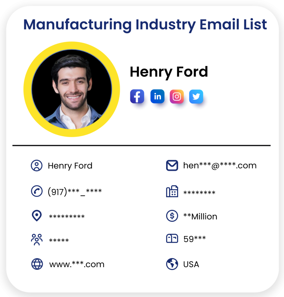 Manufacturing Industry Mailing List