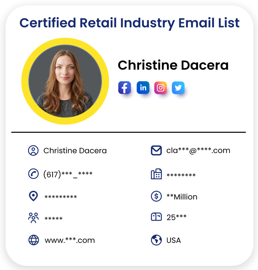 Retail Industry Mailing List